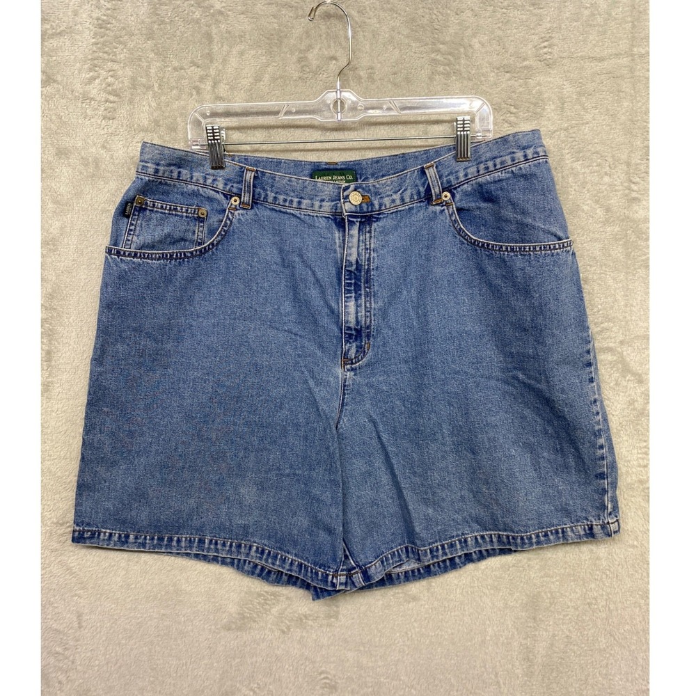 Vintage Lauren Jeans Co. Ralph Lauren Denim Shorts Womens 18W Blue High Rise